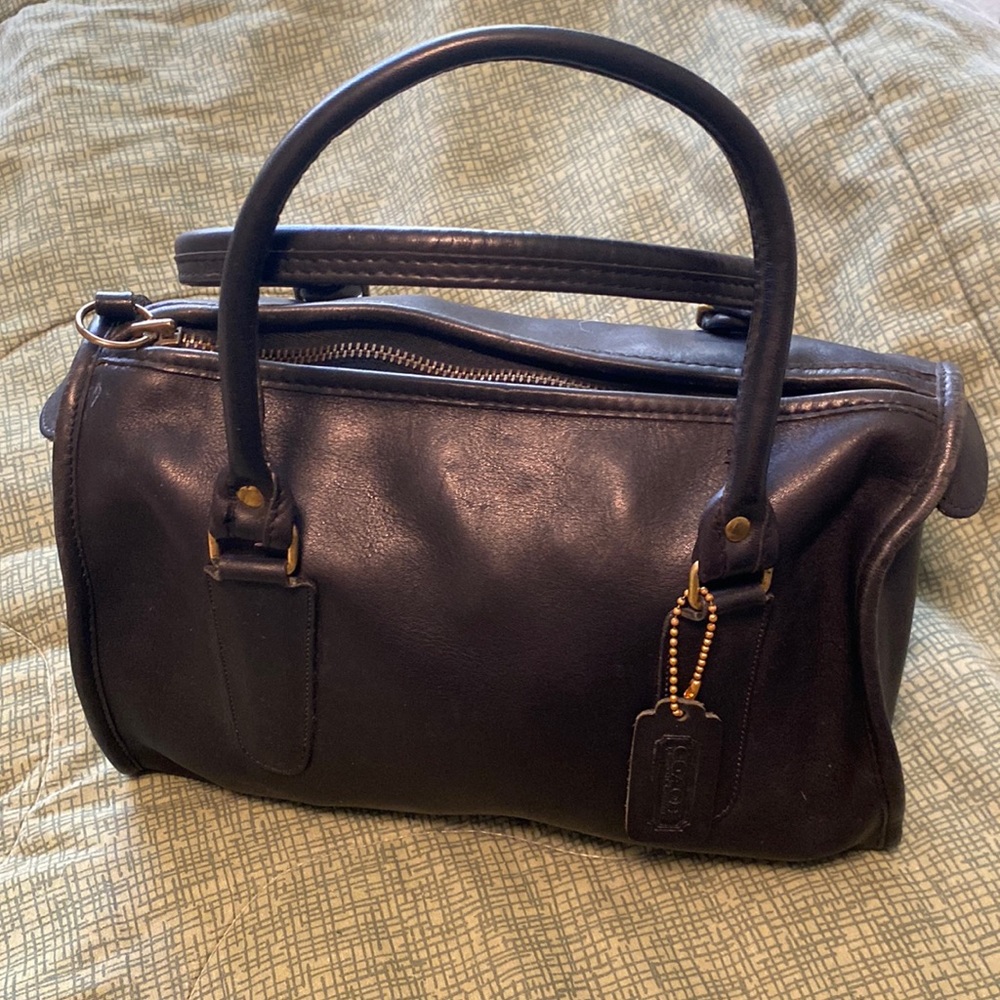 Vintage COACH Madison Satchel in Black Leather